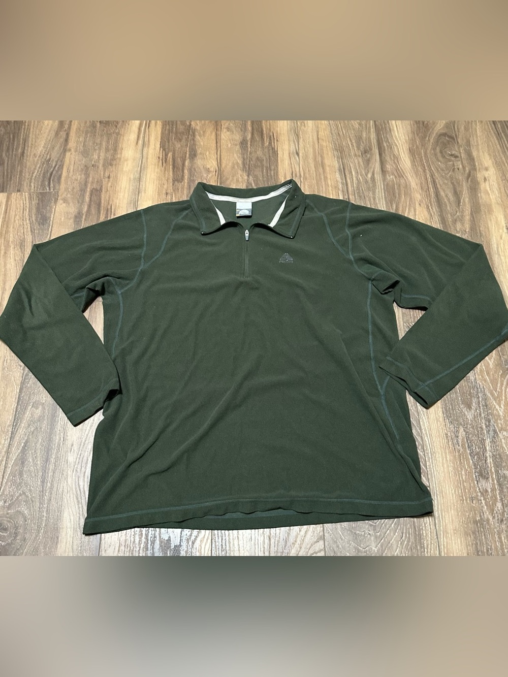 Vintage Nike ACG Waffle Knit 1/4 Zip Pullover Green Men’s L Thermal Hiking